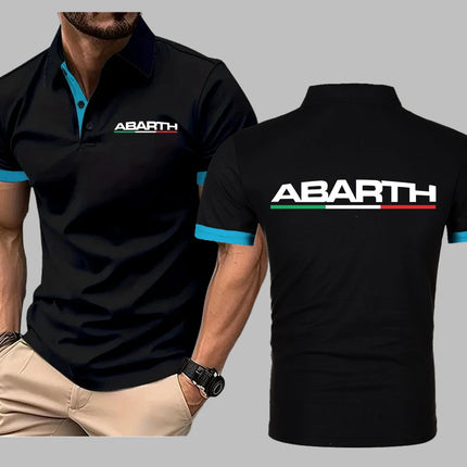 Men's Abarth Scorpion Logo Car Golf Shirt Polo Business Casual Collar Polo Short Sleeve Summer Men's Clothing