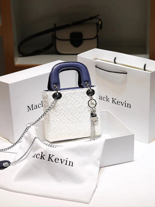 2025 Borsa quadrata portatile di nuova moda e popolare con borsa a tracolla bella e di lusso da donna in colore a contrasto con decorazione