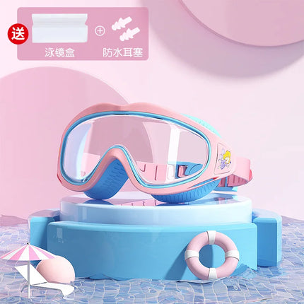 Kids Swim Goggles Caps Boys Girls Professional Diving Goggles Waterproof Anti-Fog Big Box