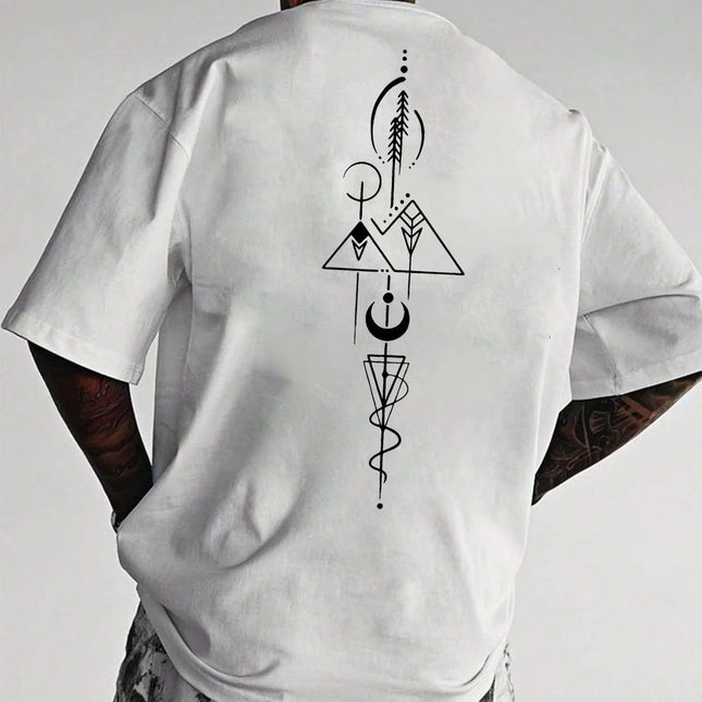 T-shirt d'été à manches courtes 100 % coton pour homme, toutes saisons, avec motif unique au dos, style unisexe pour les sports de plein air