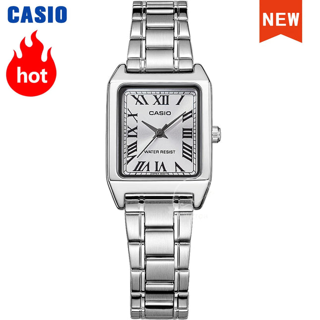 Orologio Casio da donna set di lusso delle migliori marche Orologio da donna al quarzo impermeabile 30 m Forma tonneau Acciaio inossidabile Ste reloj mujer LTP-V007D- platinumshop