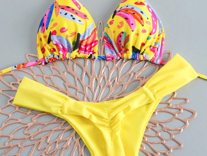 Micro bikini 2026 donne sexy costume da bagno costumi da bagno bikini femminile set brasiliano biquini stampa costume da bagno costume da bagno beachwear
