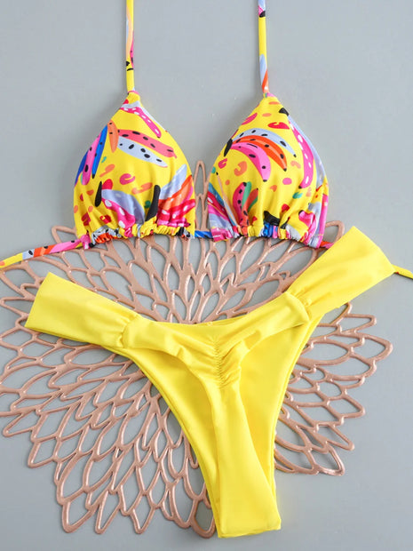 Micro bikini 2026 donne sexy costume da bagno costumi da bagno bikini femminile set brasiliano biquini stampa costume da bagno costume da bagno beachwear