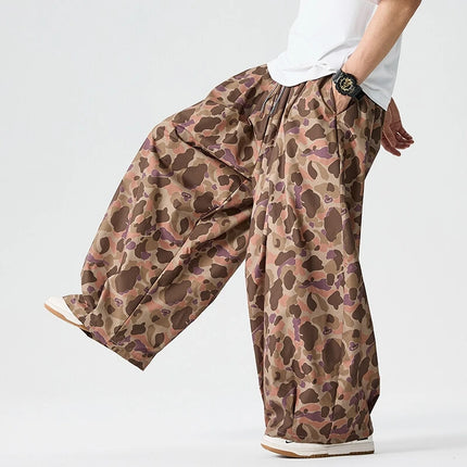 Pantaloni cargo mimetici uomo pantaloni Harem casual oversize da strada uomo pantaloni larghi Harajuku per sport all'aria aperta pantaloni a gamba larga da uomo streetwear