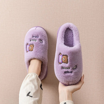 Thicken Warm Long Plush Slippers for Women Winter 2026 Chunky Platform Fluffy Furry Fur Slippers Couple Plus Size Indoor Shoes