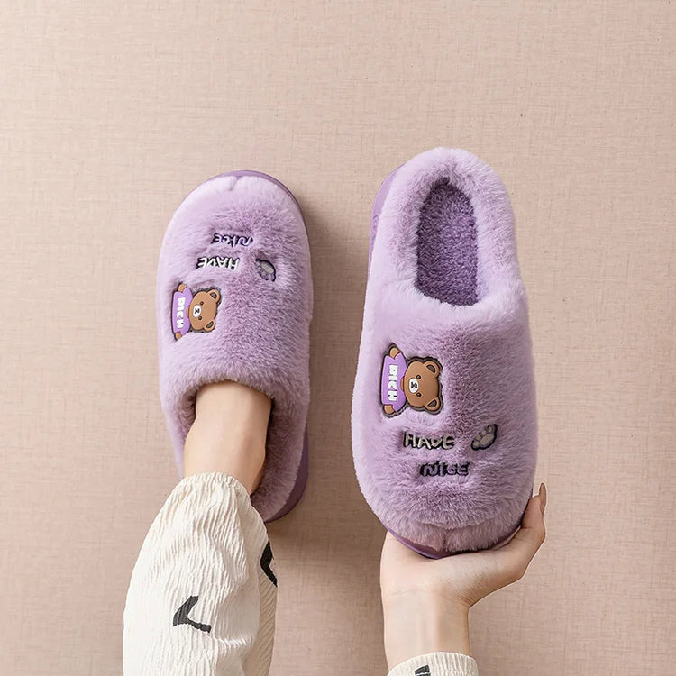 Thicken Warm Long Plush Slippers for Women Winter 2026 Chunky Platform Fluffy Furry Fur Slippers Couple Plus Size Indoor Shoes
