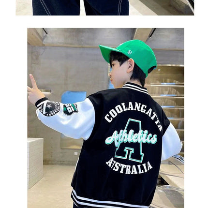Boys Baseball Uniform Jackets For 3-14 Years Children Clothes For Teenage Boys Sports Outerwear Coat Spring Fashion Sweatshirts