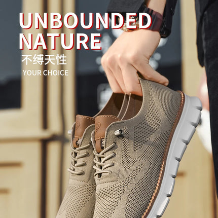 Scarpe Eleganti Casual da Uomo, Sneakers da Passeggio alla Moda, Oxford in Rete per il Lavoro, Leggere con Suola Morbida