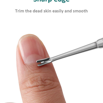 High Quality Cuticle Remover Dead Skin Pusher Surgical Grade Stainless Steel Nail Art Manicure Tool Scraper Nail Cleaner Trimmer