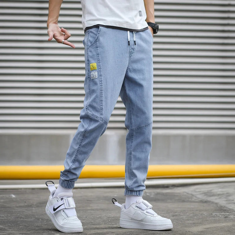 HIQOR Brand Men's Jeans Harem Denim Cargo Pants 2026 New Streetwear Jogger Hip Hop Cotton Trousers Male Blue Oversized 5XL 4XL PlatiNum