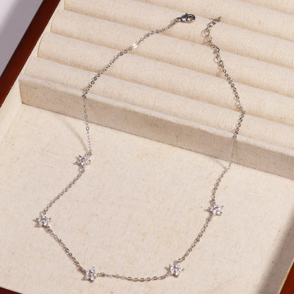 Moda colorata cubic zirconia 5 pezzi collana di fiori per le donne girocollo catena clavicola regali di gioielli da sposa