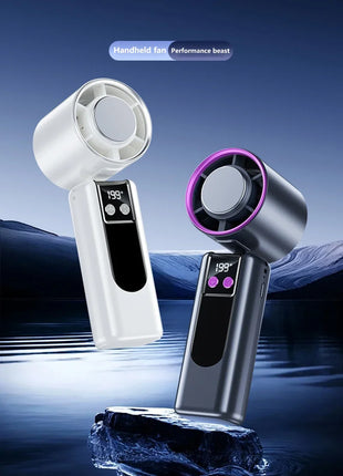 Ventilatore Portatile USB a 199 Velocità con Display Digitale, Grande Turbina Eolica, Mini Ventilatore Rinfrescante