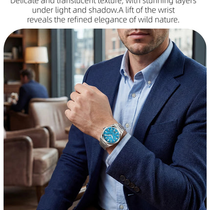 AddiesKIN K010 Turquoise Dial Automatic Mechanical Watch 20Bar Waterproof Sapphire Glass 9015 Movement BGW9 Luminous Men's Watch