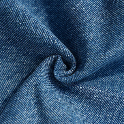 Pantaloncini in denim da lavoro estivi da uomo, stile multitasche blu. Elegante e casual, adatto per streetwear.