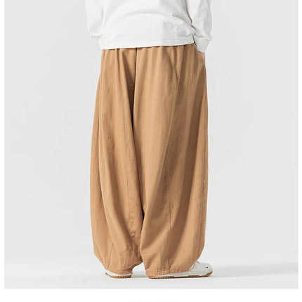 Pantaloni casual da uomo autunno stili giapponesi pantaloni lanterna da uomo caldi vintage larghi pantaloni da uomo oversize moda streetwear