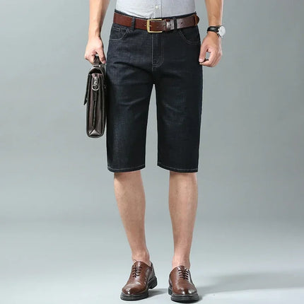 Pantaloncini di jeans da uomo nuovi estivi Moda colore chiaro Casual allentato multi-tasca pantaloni dritti da cinque minuti pantaloncini elastici al ginocchio