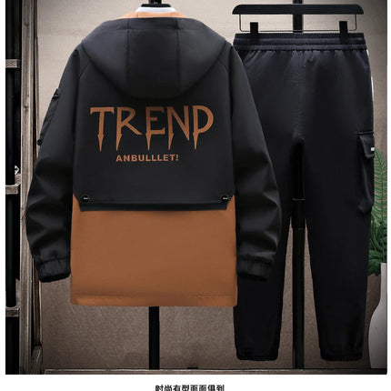Windbreaker Regular Zipper Jacket 2023 Spring Men's Hooded Trend Printed Jacket Hip Hop Top Men's Low Price