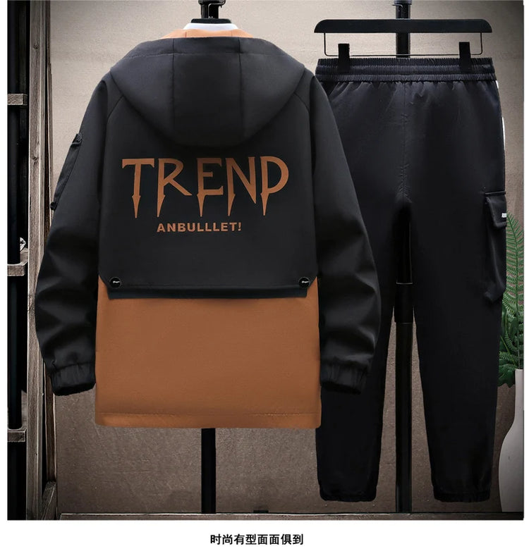 Windbreaker Regular Zipper Jacket 2023 Spring Men's Hooded Trend Printed Jacket Hip Hop Top Men's Low Price