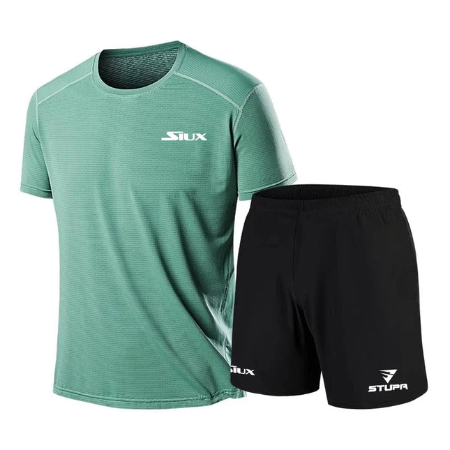 Abbigliamento sportivo da uomo di marca Casual di moda estiva camicia traspirante ad asciugatura rapida, pantaloncini, Set di due pezzi di nuovi vestiti da allenamento per il Tennis platinumshop