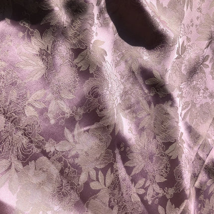 Tessuto jacquard con motivo peonia in rilievo bicolore al metro per gonne, pigiami, cucito, tessuto Hanfu stampato, delicato sulla pelle, sottile e morbido