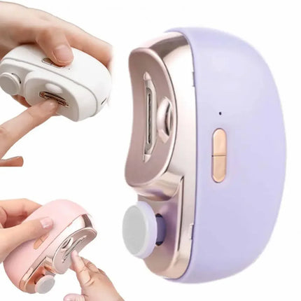 3-in-1 Electric Nail Trimmer for Seniors & Adults, Automatic Nail Clipper with Polishing, Rechargeable Safe Nail Cutter for Elderly Kids
