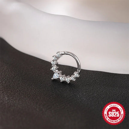 CANNER 1PC 6/7/8/9mm Moissanite 925 Sterling Silver Hoop Earrings Women Round Circle Piercing Earings Personalized Fine Jewelry PlatiNum