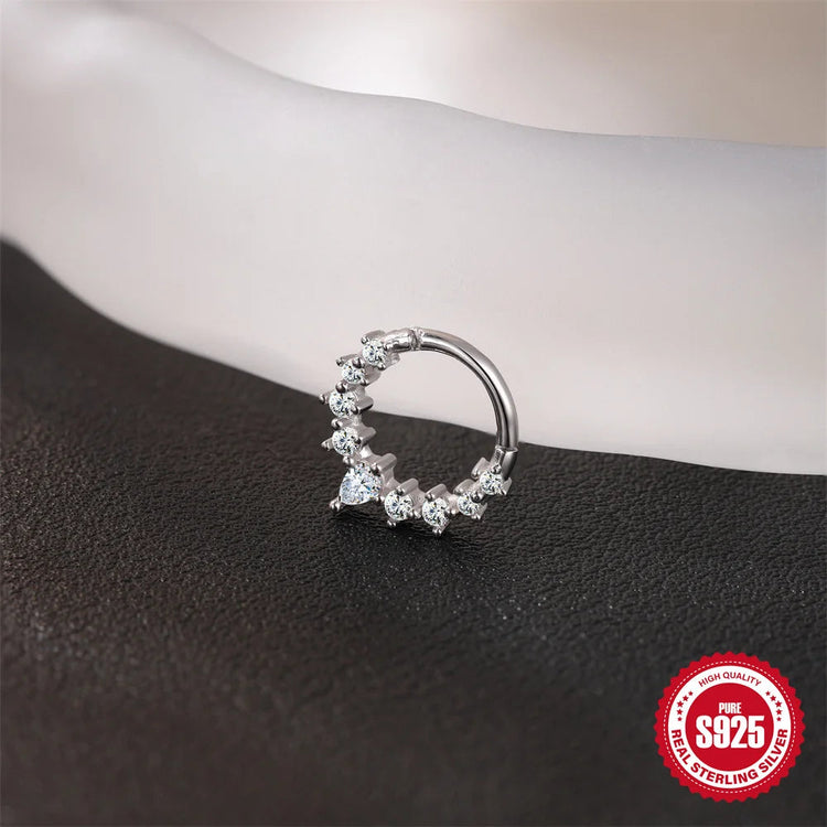 CANNER 1PC 6/7/8/9mm Moissanite 925 Sterling Silver Hoop Earrings Women Round Circle Piercing Earings Personalized Fine Jewelry PlatiNum
