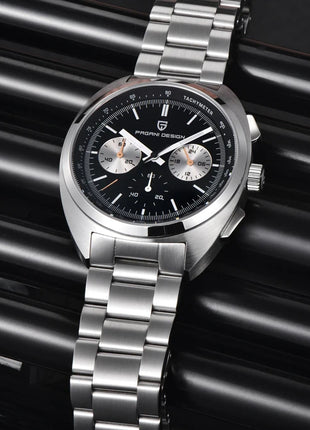 Orologio da uomo di lusso retrò 2026 PAGANI DESIGN Cronografo sportivo al quarzo VK63 con zaffiro AR impermeabile e cinturino in pelle