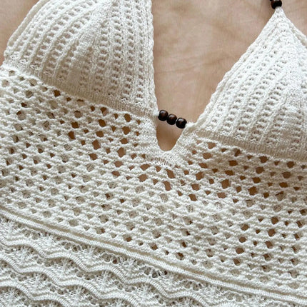 Abito da spiaggia sexy senza spalline con scollo a V primavera estate, adatto per le occasioni di appuntamento platinumshop