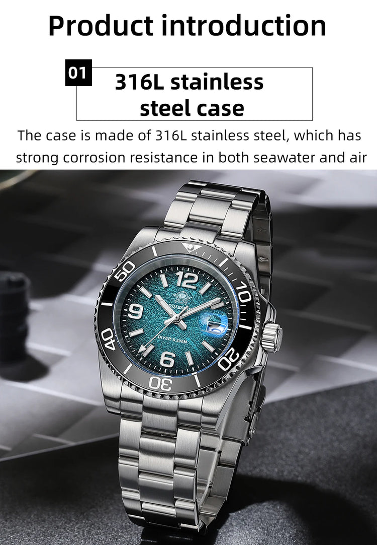 ADDIESDIVE 2025 New Men's Watch Diving 41mm Quartz Wristwatch 200m Waterproof Ceramic Bezel Super Luminous Swim Watch