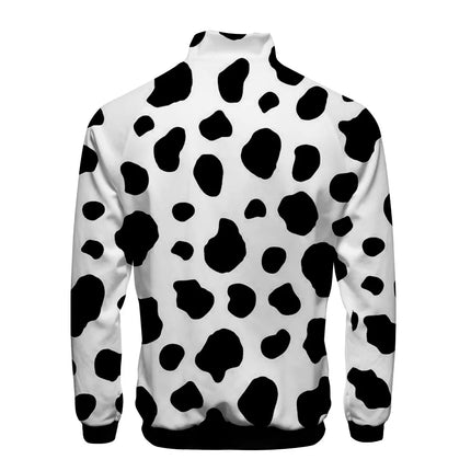 Black White Cow Pattern Hoodie Hooded Sweatshirt Hoodie Cosplay Costume New Fleece Harajuku Jacket and Coat Men Women Clothing