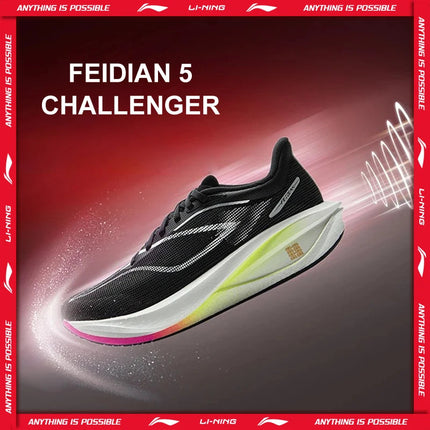 Li-Ning Women's FEIDIAN 5 CHALLENGER Racing Running Shoes CARBON-FIBER PLATE BOOM Cushion Sport Shoes Breathable Sneaker ARMV002 PlatiNum