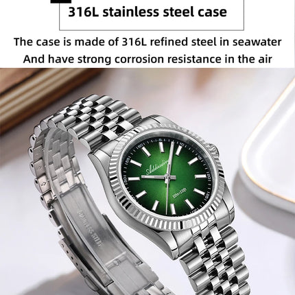 ADDIESDIVE 36mm Luxury Watch for Women VH31 Movement 100m Waterproof BGW9 Luminous Diving Watches Stainless Steel Quartz Watch