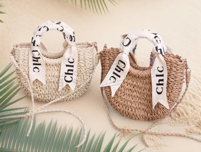 Woven Rattan Beach Bag, Women's Summer Bag, Shoulder Bag, Basket Bag, Single Shoulder Bag, Soft Polyester Material