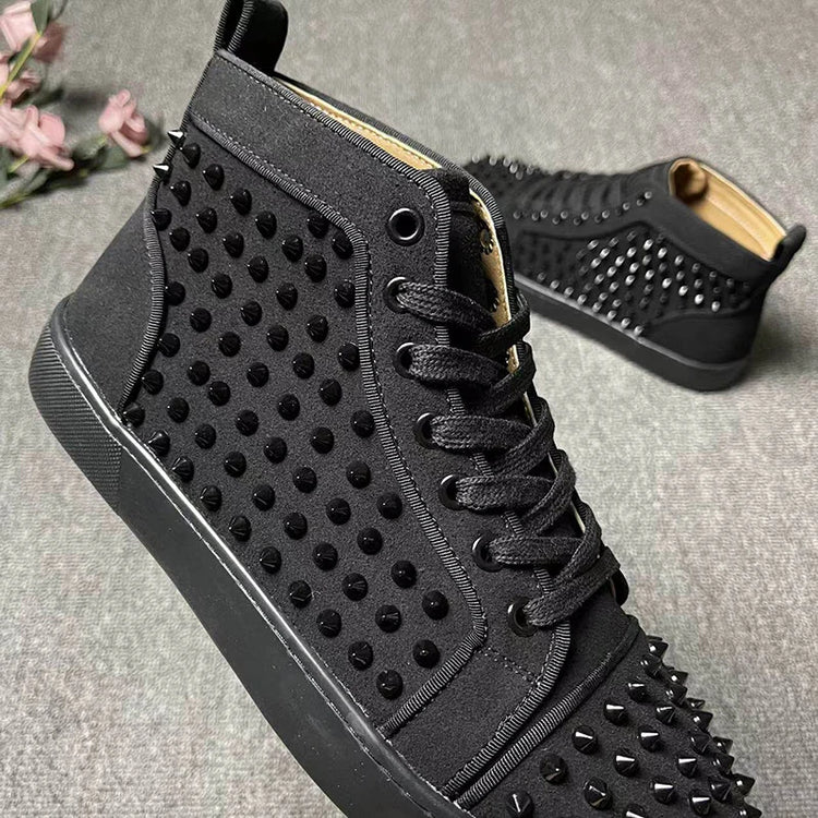 italian brand designer men boots luxury fashion rivets shoes stage nightclub cow suede leather boot black stylish ankle botas