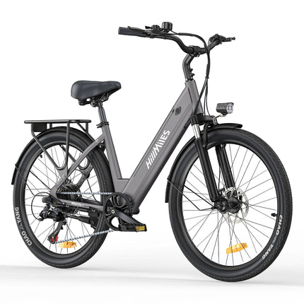 HillMiles MileCity 1 Bicicletta Elettrica Step-Through da 26 Pollici, E-Bike con Autonomia di 120 km, Motore da 250W, Batteria 36V 13Ah, 25 km/h, Cambio a 7 Velocità, Freni a Disco, Bici Elettrica per Pendolarismo Urbano, Sp