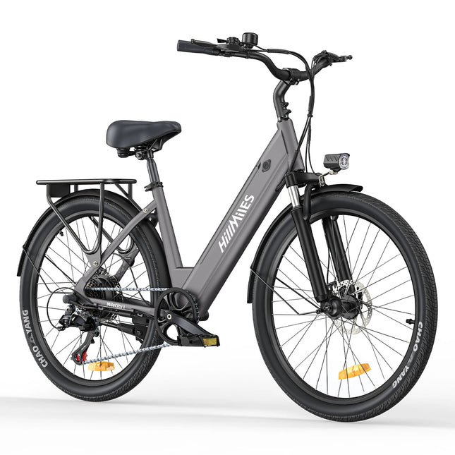 HillMiles MileCity 1 Bicicletta Elettrica Step-Through da 26 Pollici, E-Bike con Autonomia di 120 km, Motore da 250W, Batteria 36V 13Ah, 25 km/h, Cambio a 7 Velocità, Freni a Disco, Bici Elettrica per Pendolarismo Urbano, Sp