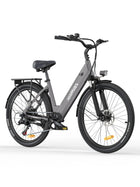 HillMiles MileCity 1 Bicicletta Elettrica Step-Through da 26 Pollici, E-Bike con Autonomia di 120 km, Motore da 250W, Batteria 36V 13Ah, 25 km/h, Cambio a 7 Velocità, Freni a Disco, Bici Elettrica per Pendolarismo Urbano, Sp