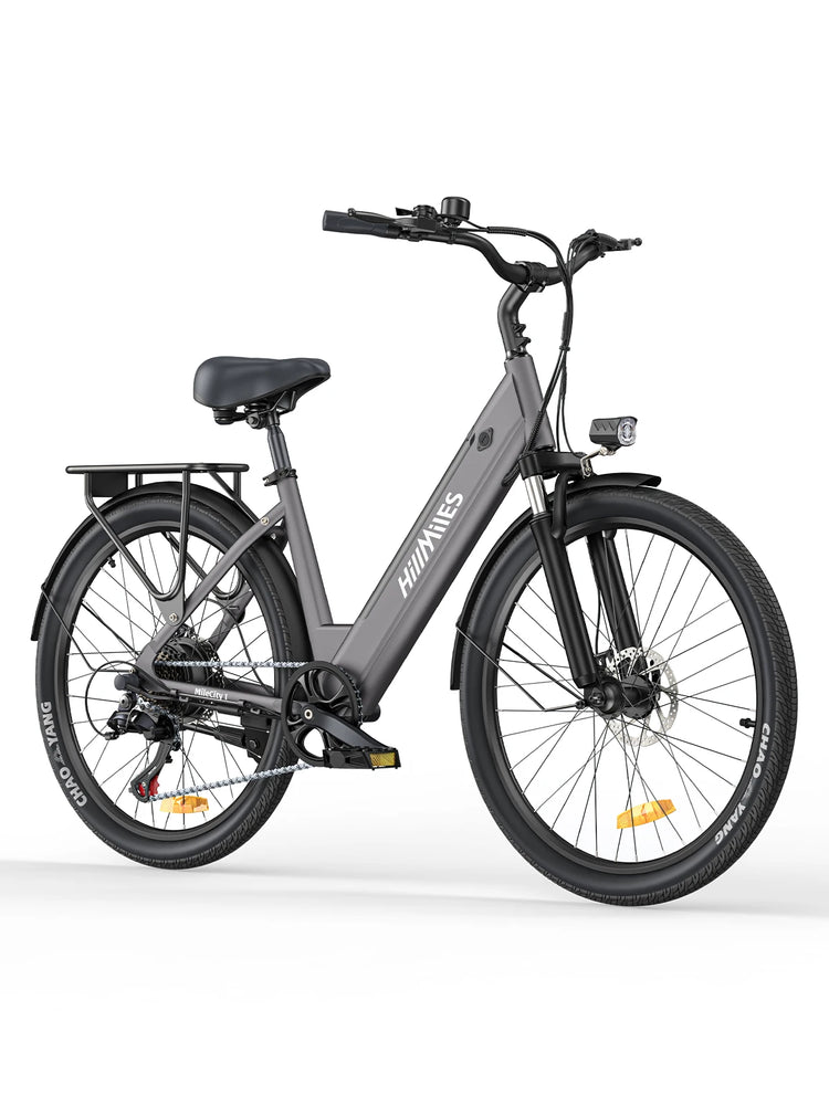 HillMiles MileCity 1 Bicicletta Elettrica Step-Through da 26 Pollici, E-Bike con Autonomia di 120 km, Motore da 250W, Batteria 36V 13Ah, 25 km/h, Cambio a 7 Velocità, Freni a Disco, Bici Elettrica per Pendolarismo Urbano, Sp