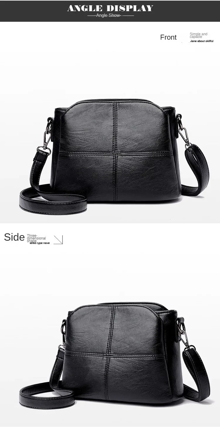 Women's Bags Retro Design Crossbody Bag Trend Quality PU Leather Bucket Shoulder Bags Small Handbags for Women PlatiNum