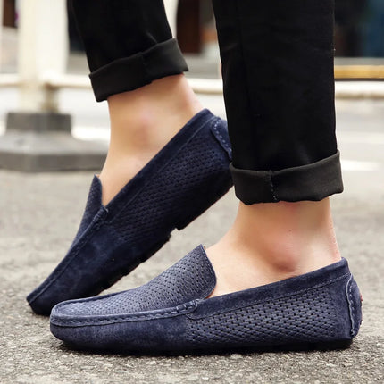 Mocassini da Uomo in Pelle Scamosciata Traspiranti Estivi, Scarpe da Guida di Lusso, Nuove Calzature Casual da Uomo