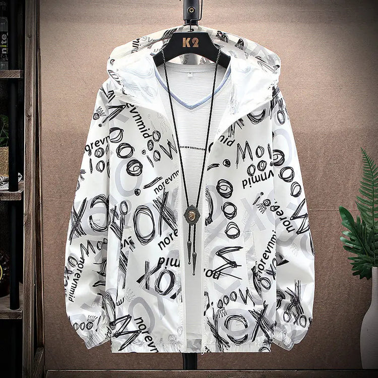 2024 Men's Summer New Hooded Sunscreen Casual Long-sleeved Jacket Outdoor Lightweight Jacket Coat Men Fishing Swim Shirt