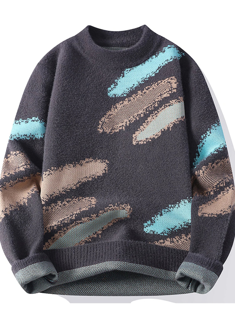 Men's New Fall and Winter Sweater Bottoming Shirt Men's O Neck Design Comfortable Lazy Windproof Warm Pullovers Men's R126