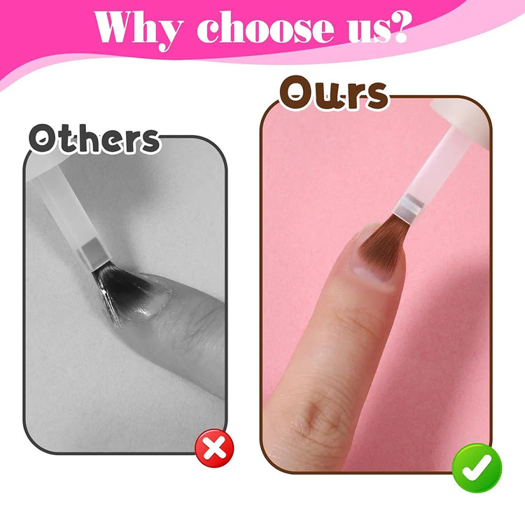 20pcs Disposable Nail Polish Brushes with Wood Handle Gel Polish Replacement Brush with Box Set for Dip Base Coat Salon Tools