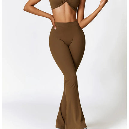 High Waist Flare Leggings Yoga Pants Women Wide Leg Pants Women Gym Workout Fitness Sports Flared Pants Latin Dance Trousers PlatiNum