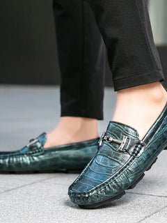 Scarpe Casual da Uomo, Mocassini con Finiture Metalliche, Comodi e Morbidi Slip-on per Adulti