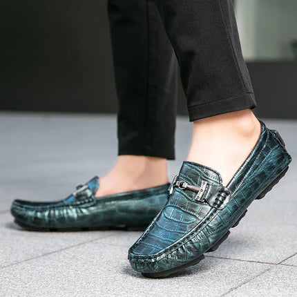 Scarpe Casual da Uomo, Mocassini con Finiture Metalliche, Comodi e Morbidi Slip-on per Adulti