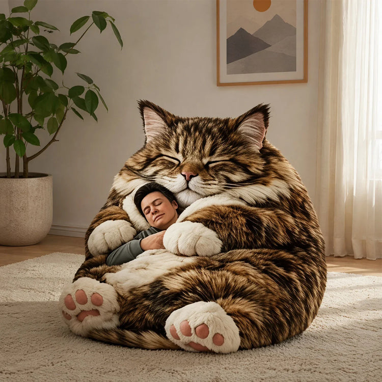 Giant Animal Sleeping Bag Soft Warm Plush Washable Cute Cat Envelope Bed for Adults Winter Outdoor Use