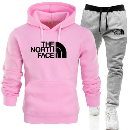 2025 Men's Autumn/Winter Fashion Printed Casual Two Piece Hooded Sports Shirt and Pocket Pants Regular Fit Outdoor Sports Set PlatiNum