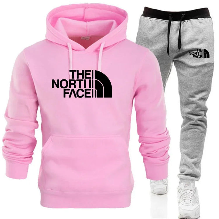 2025 Men's Autumn/Winter Fashion Printed Casual Two Piece Hooded Sports Shirt and Pocket Pants Regular Fit Outdoor Sports Set PlatiNum